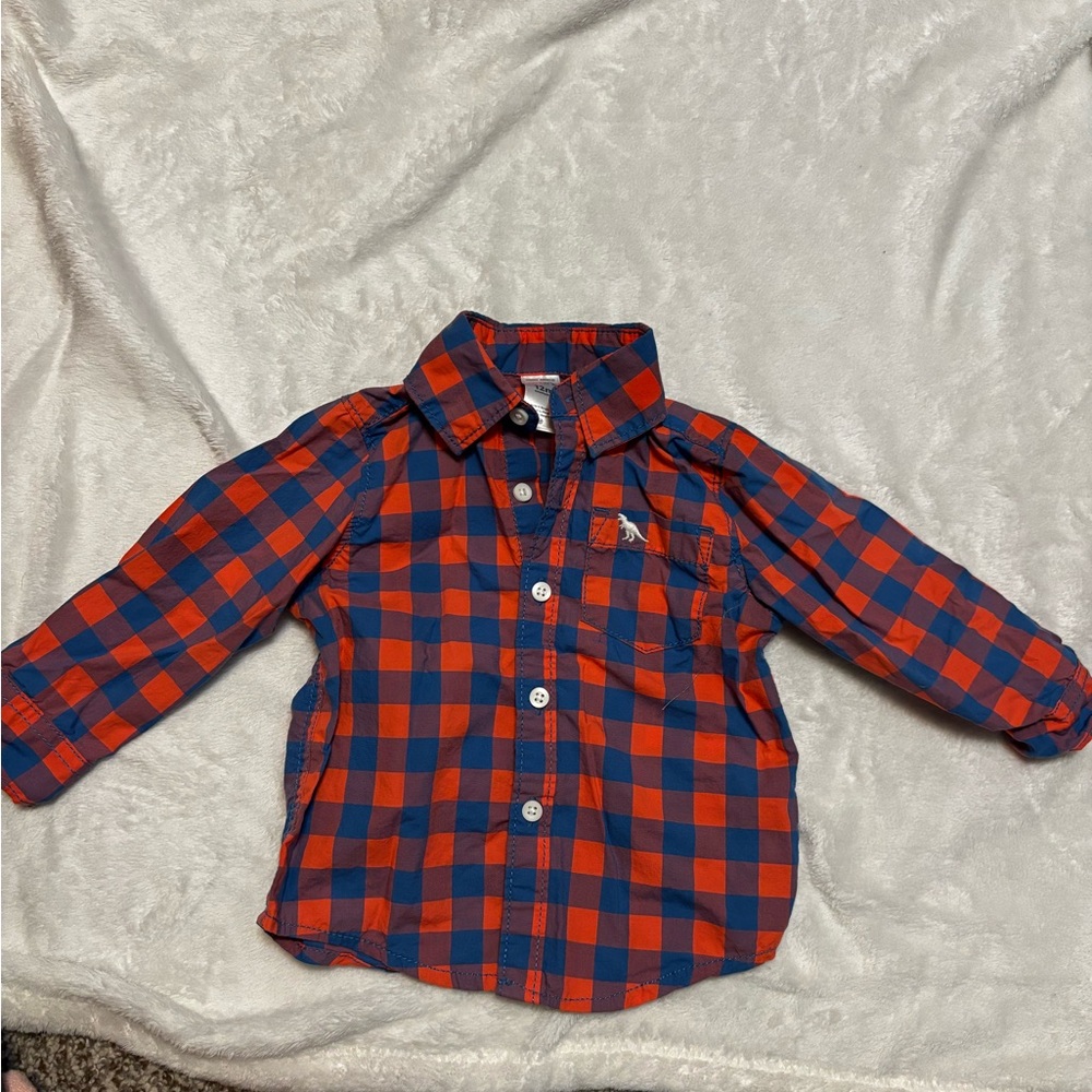 Carter's Blue and Red Plaid Button Down Shirt